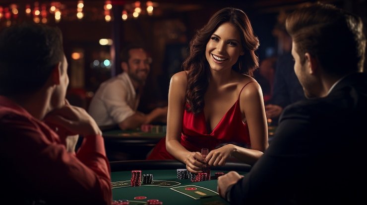 Dealer profesional levistoto mengoperasikan meja Speed Baccarat dengan kartu dan chip